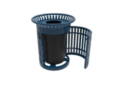 32 Gallon Skyline Side Opening Trash Receptacle with Flared Top and Liner